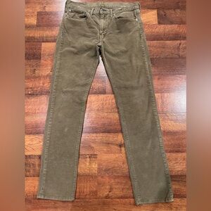 Levi's 511 Corduroy Pants Men’s 34x34 Olive Green White Tab Straight Leg